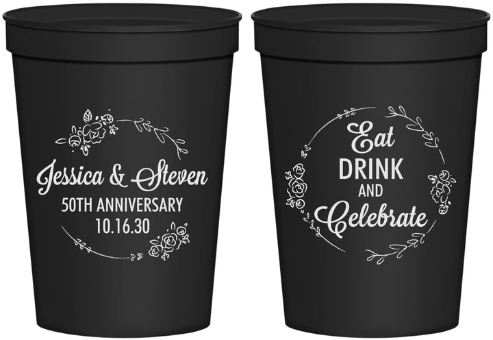 Personalized Anniversary 16 oz Stadium Cups - 50th Wedding | 80027