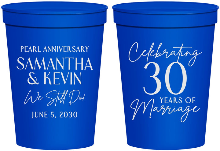 Personalized Anniversary 16 oz Stadium Cups - 30 Years Of Marriage | 80033