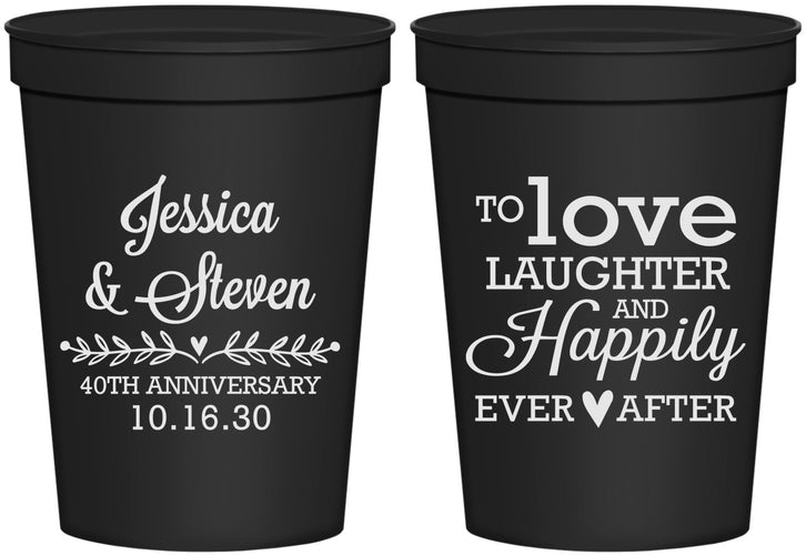 Personalized Anniversary 16 oz Stadium Cups - 40th Wedding | 80035