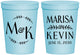 Personalized Wedding 16 oz Stadium Cups - Two Letter Monogram | 801