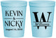 Personalized Wedding 16 oz Stadium Cups - Monogram | 806