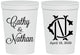 Personalized Wedding 16 oz Stadium Cups - Two Letter Monogram | 807