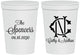 Personalized Wedding 16 oz Stadium Cups - Two Letter Monogram | 808