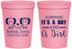 Personalized Baby Shower 16 oz Stadium Cups - Twins Boy And Girl | 90026