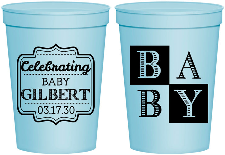 Personalized Baby Shower 16 oz Stadium Cups - Celebrating | 90029