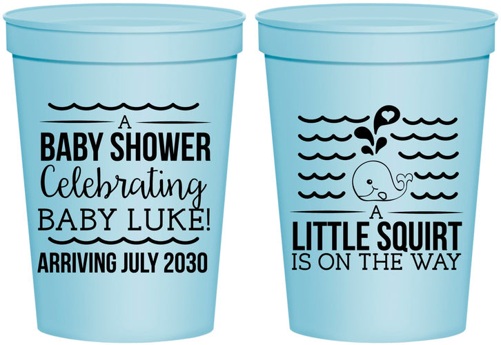 Personalized Baby Shower 16 oz Stadium Cups - Little Squirt On The Way | 90043