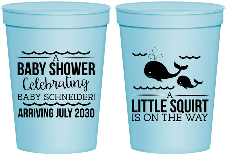 Personalized Baby Shower 16 oz Stadium Cups - Mermaid On Her Way | 90044
