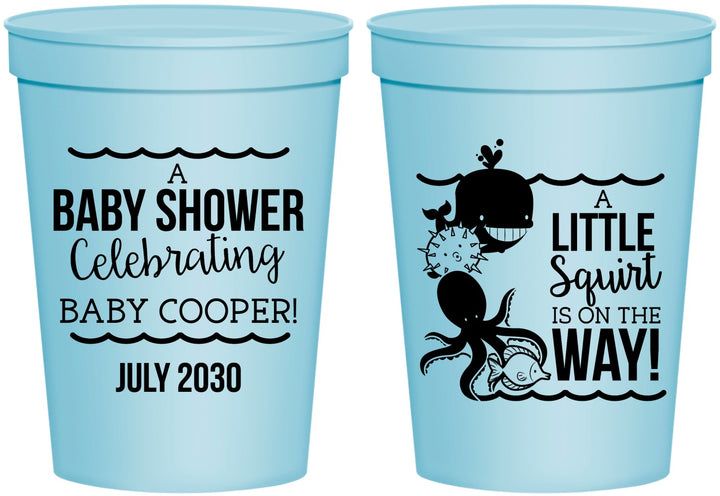 Personalized Baby Shower 16 oz Stadium Cups - Little Squirt On The Way | 90045