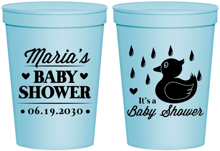 Personalized Baby Shower 16 oz Stadium Cups - Duckling | 90047
