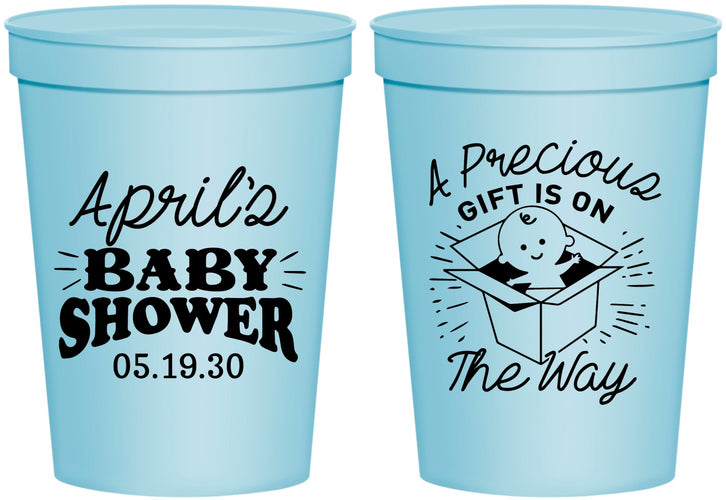 Personalized Baby Shower 16 oz Stadium Cups - Precious Gift | 90057