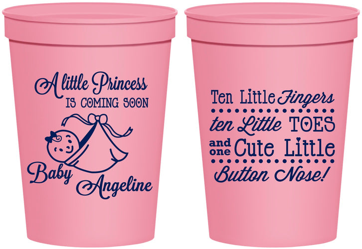 Personalized Baby Shower 16 oz Stadium Cups - Little Princess | 90066