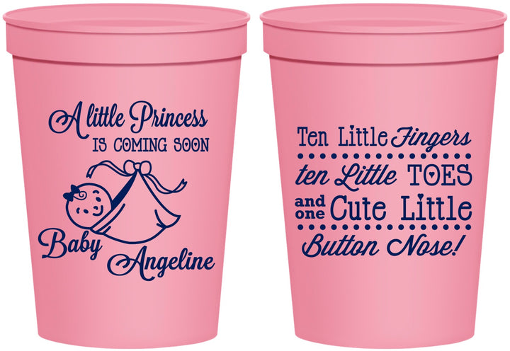 Personalized Baby Shower 16 oz Stadium Cups - Little Princess | 90066