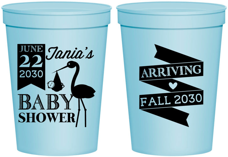 Personalized Baby Shower 16 oz Stadium Cups - Stork | 90073