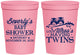 Personalized Baby Shower 16 oz Stadium Cups - Twins Baby Owls | 90074