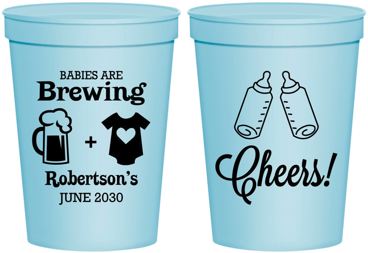 Personalized Baby Shower 16 oz Stadium Cups - Babies Are Brewing | 90080