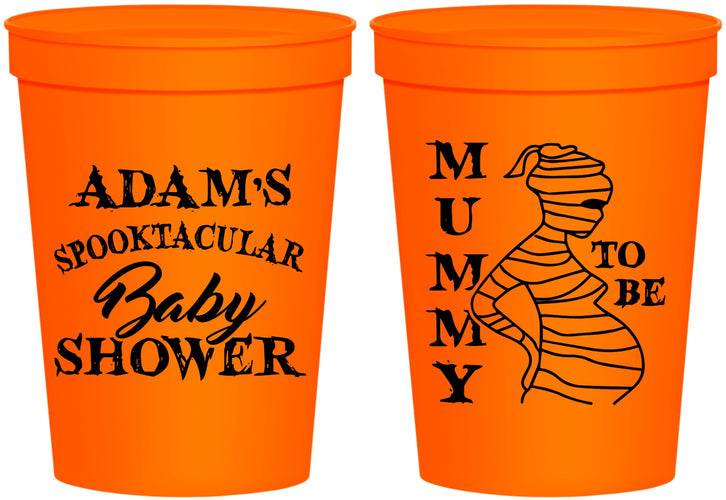Personalized Baby Shower 16 oz Stadium Cups - Mummy To Be Halloween | 90087