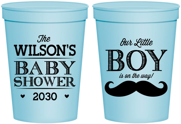 Personalized Baby Shower 16 oz Stadium Cups - Little Boy | 90092