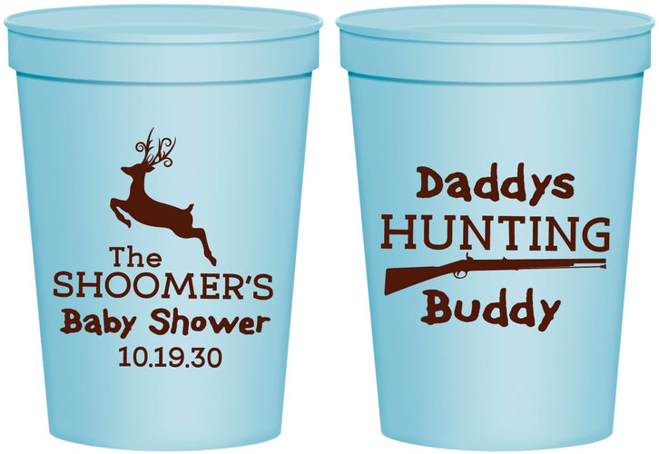 Personalized Baby Shower 16 oz Stadium Cups - Hunting Deer | 90118