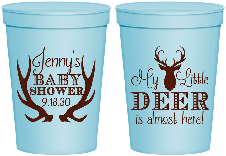 Personalized Baby Shower 16 oz Stadium Cups - My Little Deer | 90124