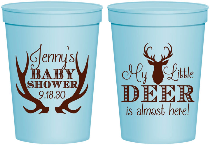 Personalized Baby Shower 16 oz Stadium Cups - My Little Deer | 90124