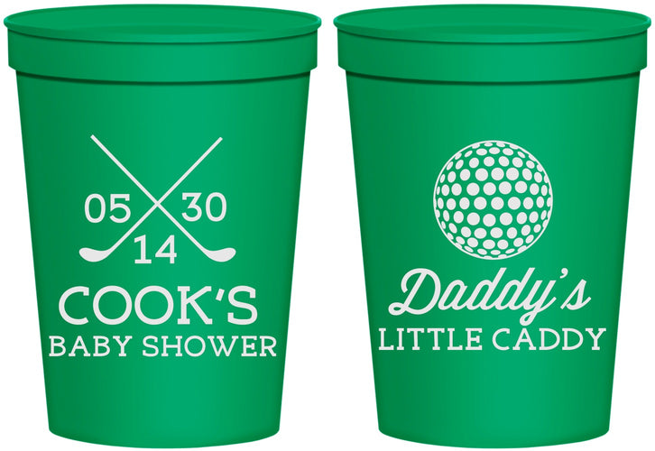 Personalized Baby Shower 16 oz Stadium Cups - Golf Little Caddy | 90135