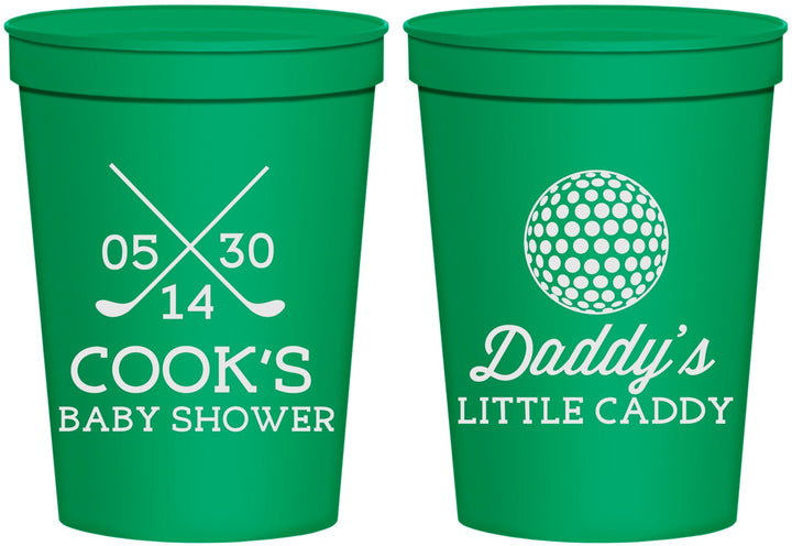 Personalized Baby Shower 16 oz Stadium Cups - Golf Little Caddy | 90135