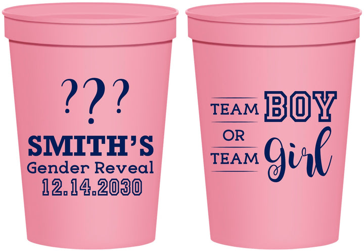 Personalized Baby Shower 16 oz Stadium Cups - Gender Reveal | 90150