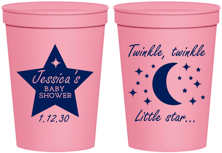Personalized Baby Shower 16 oz Stadium Cups - Twinkle Twinkle Little Star | 90168
