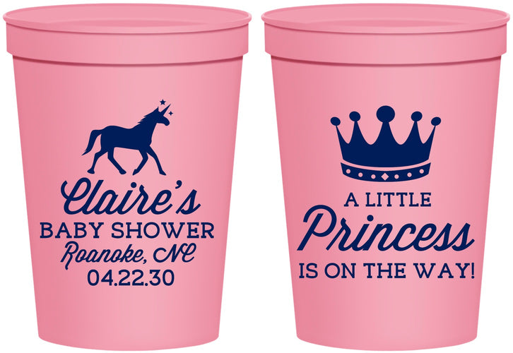 Personalized Baby Shower 16 oz Stadium Cups - Little Princess | 90174