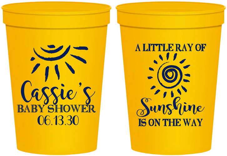 Personalized Baby Shower 16 oz Stadium Cups - Sunshine | 90179