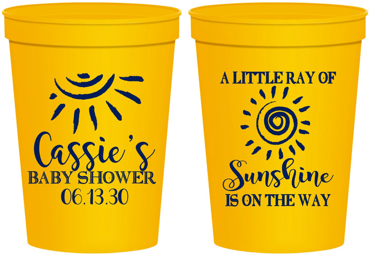 Personalized Baby Shower 16 oz Stadium Cups - Sunshine | 90179