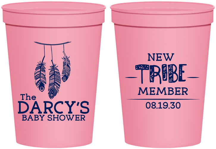 Personalized Baby Shower 16 oz Stadium Cups - Tribe Member | 90183