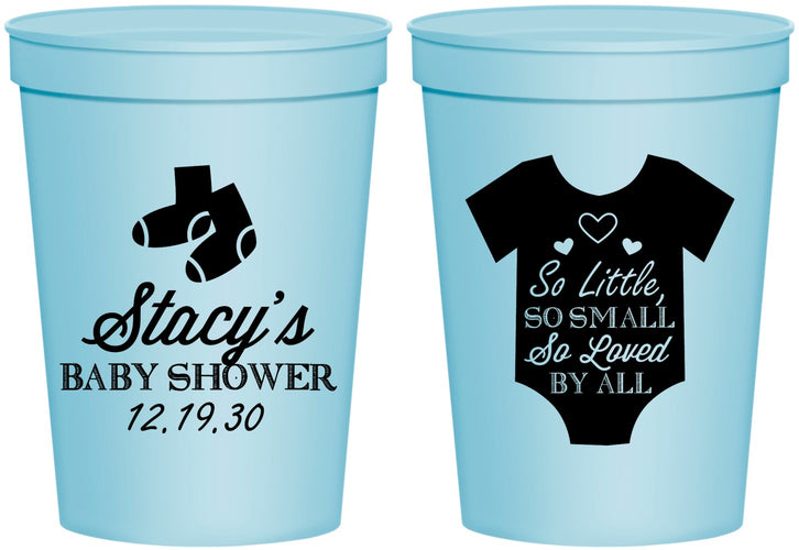 Personalized Baby Shower 16 oz Stadium Cups - Loved By All | 90188