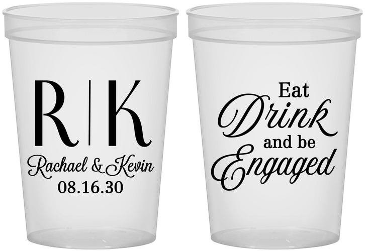 Custom Engagement 16 oz Translucent Cups - Eat Drink Be Engaged | 10000