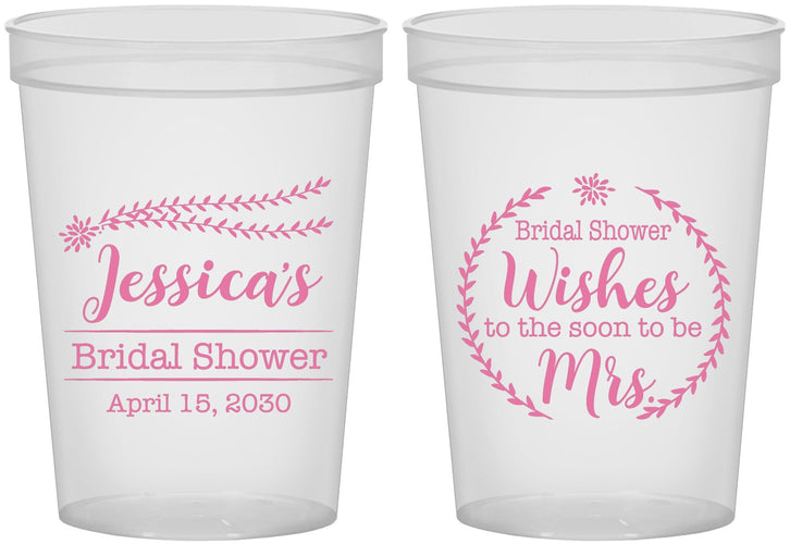 Custom Bridal Shower 16 oz Translucent Cups - Soon To Be Mrs | 100009