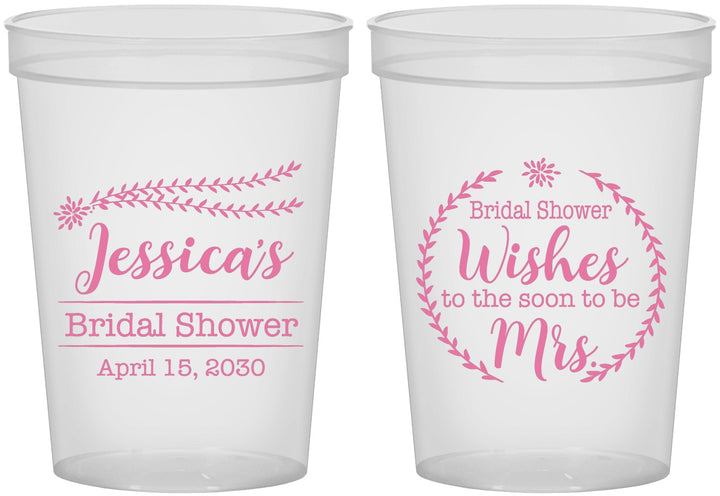 Custom Bridal Shower 16 oz Translucent Cups - Soon To Be Mrs | 100009