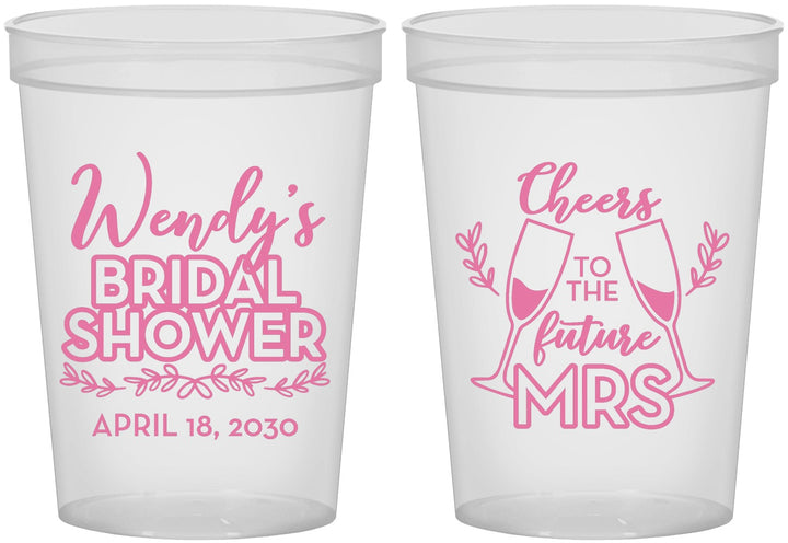 Custom Bridal Shower 16 oz Translucent Cups - Future Mrs | 100011