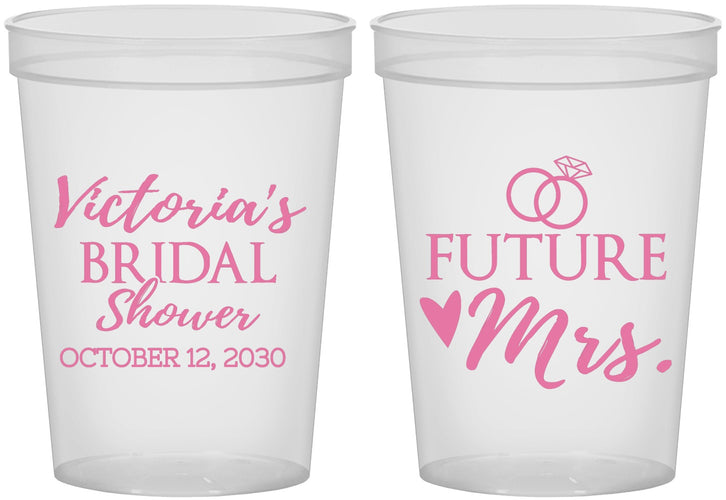 Custom Bridal Shower 16 oz Translucent Cups - Future Mrs | 100012