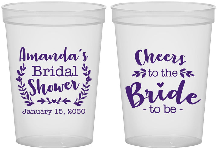 Custom Bridal Shower 16 oz Translucent Cups - Cheers To The Bride | 100014