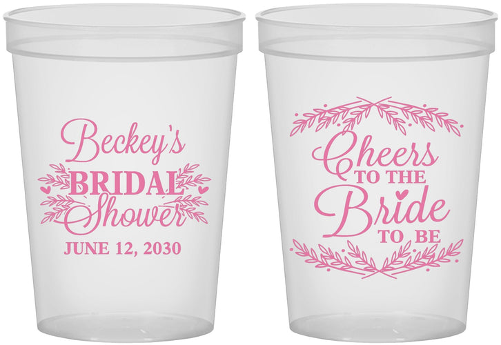 Custom Bridal Shower 16 oz Translucent Cups - Cheers To The Bride | 100019