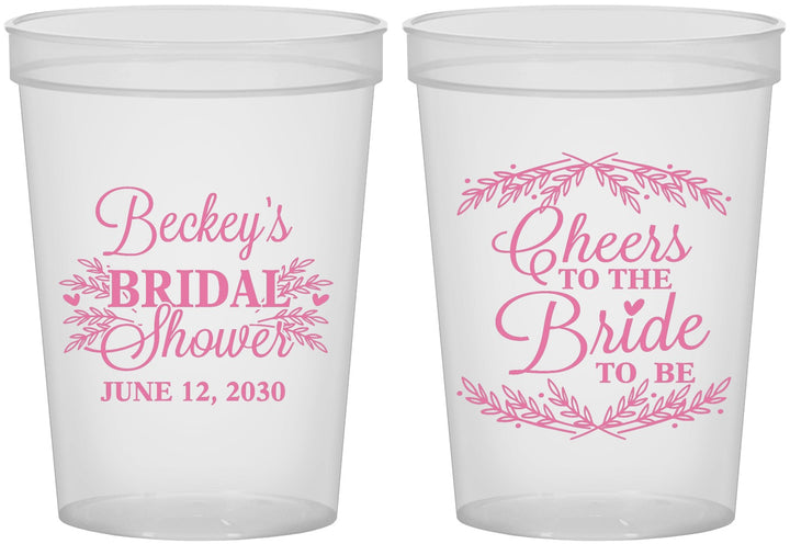 Custom Bridal Shower 16 oz Translucent Cups - Cheers To The Bride | 100019