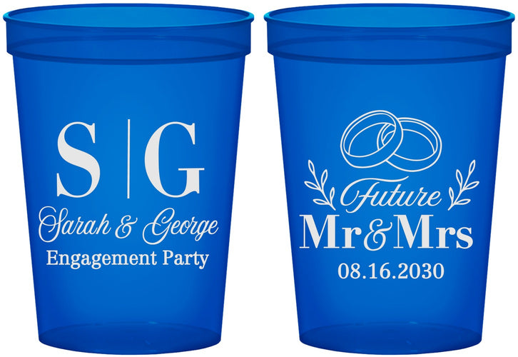 Custom Engagement 16 oz Translucent Cups - Future Mr And Mrs | 10002
