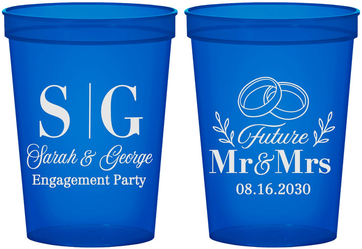 Custom Engagement 16 oz Translucent Cups - Future Mr And Mrs | 10002