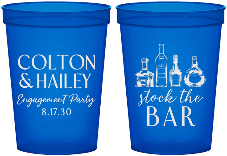 Custom Engagement 16 oz Translucent Cups - Stock The Bar | 10005