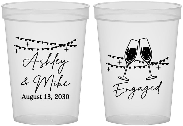 Custom Engagement 16 oz Translucent Cups - Engaged | 10007
