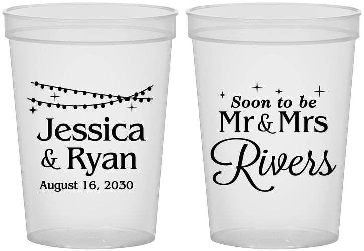 Custom Engagement 16 oz Translucent Cups - Soon To Be Mr And Mrs | 10008