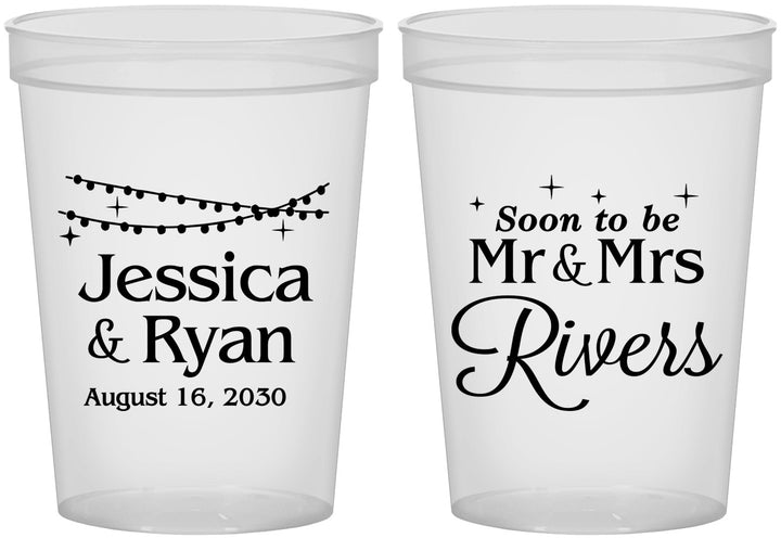 Custom Engagement 16 oz Translucent Cups - Soon To Be Mr And Mrs | 10008