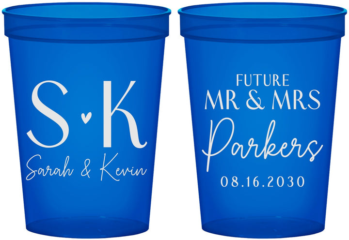 Custom Engagement 16 oz Translucent Cups - Future Mr And Mrs | 10012