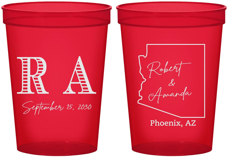 Custom Wedding 16 oz Translucent Cups - Arizona | 102
