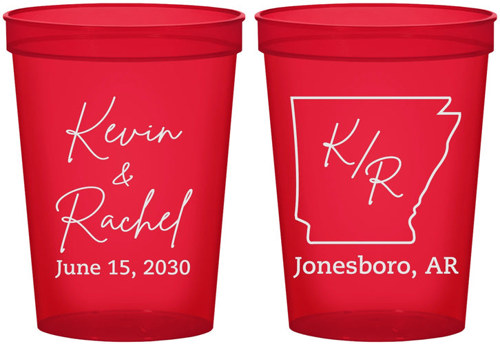 Custom Wedding 16 oz Translucent Cups - Arkansas | 103